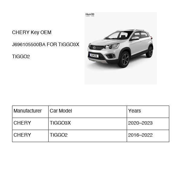 CHERY Key OEM J696105500BA FOR TIGGO3X TIGGO2 J696105500BA-CHERY_OEM