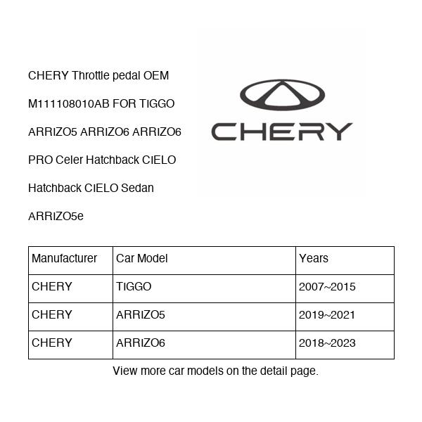 CHERY Throttle pedal OEM M111108010AB FOR TIGGO ARRIZO5 ARRIZO6 Celer CIELO ARRIZO5e M111108010AB-CHERY_OEM