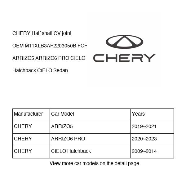 CHERY Half shaft CV joint OEM M11XLB3AF2203050B FOR ARRIZO5 ARRIZO6 CIELO M11XLB3AF2203050B-CHERY_OEM