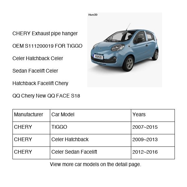 CHERY Exhaust pipe hanger OEM S111200019 FOR TIGGO Celer Chery FACE S18 S111200019-CHERY_OEM