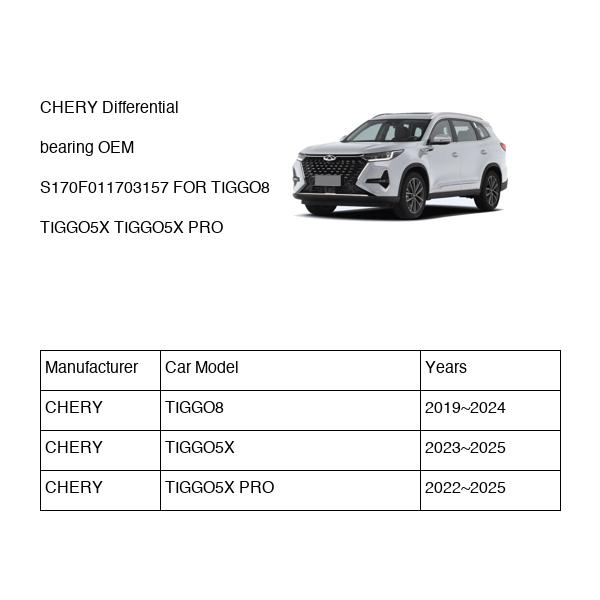 CHERY Differential bearing OEM S170F011703157 FOR TIGGO8 TIGGO5X S170F011703157-CHERY_OEM