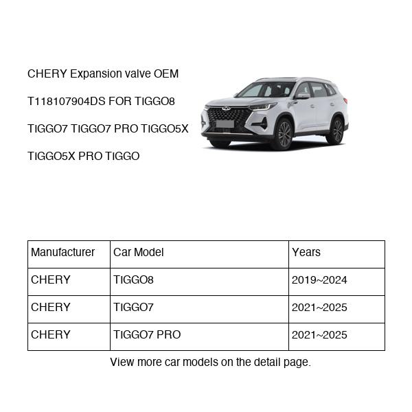 CHERY Expansion valve OEM T118107904DS FOR TIGGO8 TIGGO7 TIGGO5X TIGGO T118107904DS-CHERY_OEM