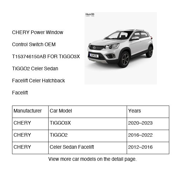 CHERY Power Window Control Switch OEM T153746150AB FOR TIGGO3X TIGGO2 Celer T153746150AB-CHERY_OEM