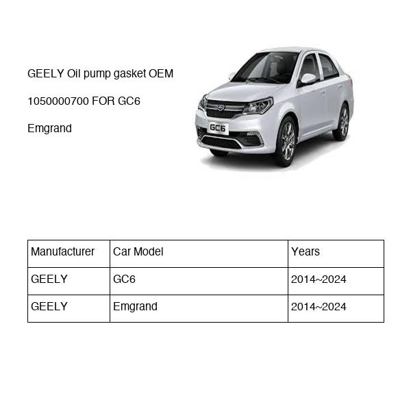 GEELY Oil pump gasket OEM 1050000700 FOR GC6 Emgrand 1050000700-GEELY_OEM