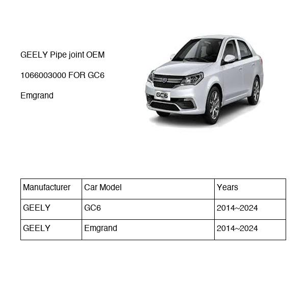GEELY Pipe joint OEM 1066003000 FOR GC6 Emgrand 1066003000-GEELY_OEM