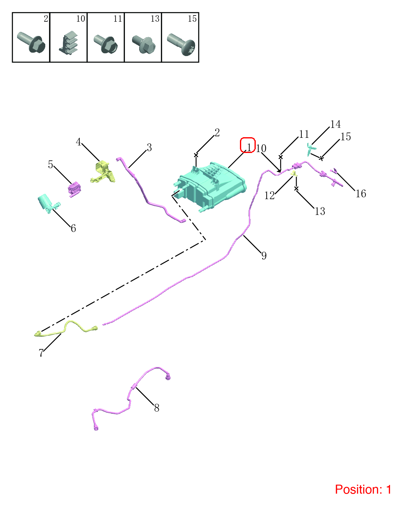 GEELY Activated carbon canister OEM 2019567000 FOR Tugella 2019567000-GEELY_OEM