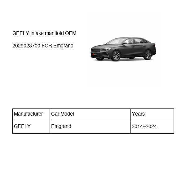 GEELY Intake manifold OEM 2029023700 FOR Emgrand 2029023700-GEELY_OEM
