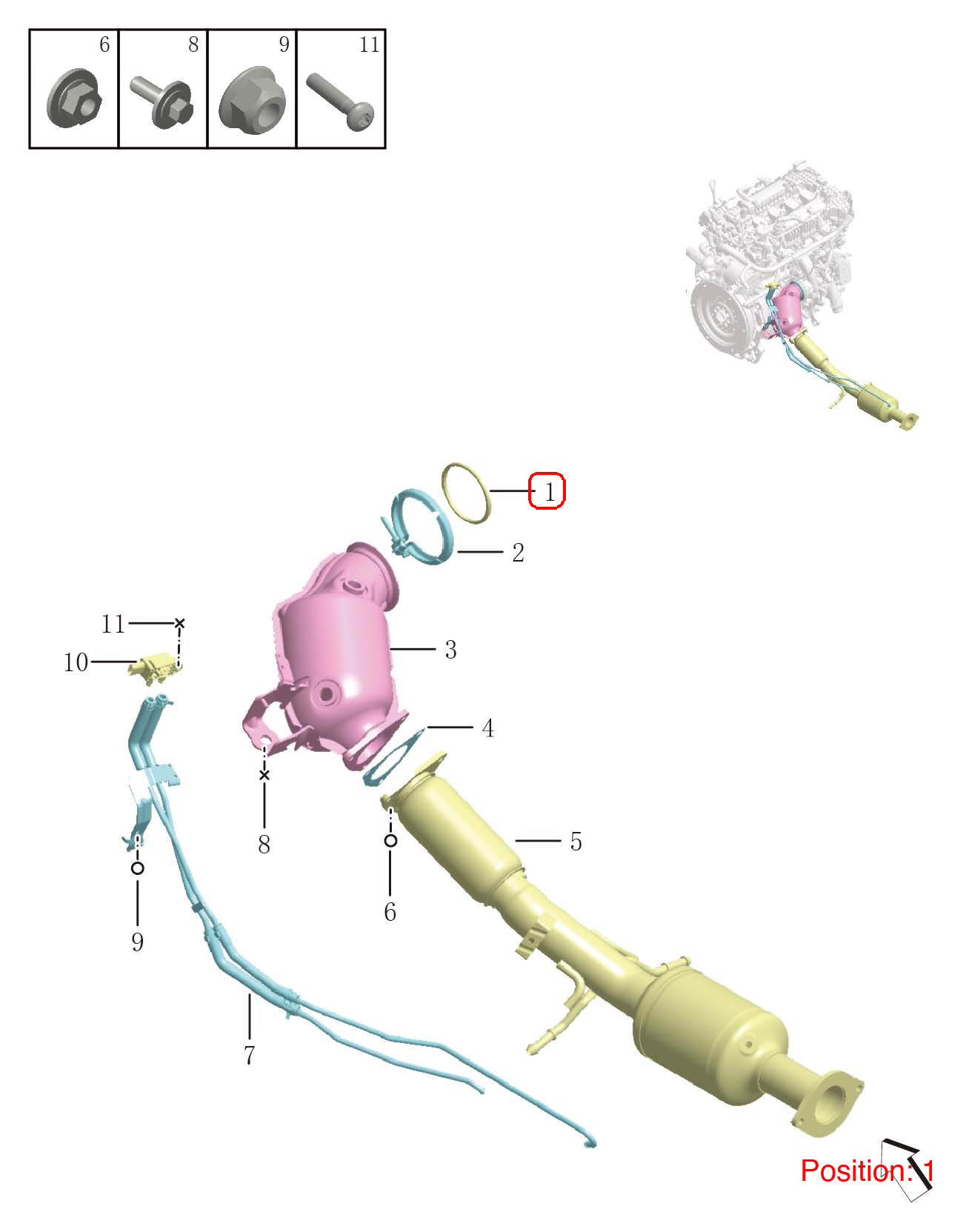 GEELY Exhaust Catalytic Converter Gasket OEM 2034004600 FOR Coolray 2034004600-GEELY_OEM