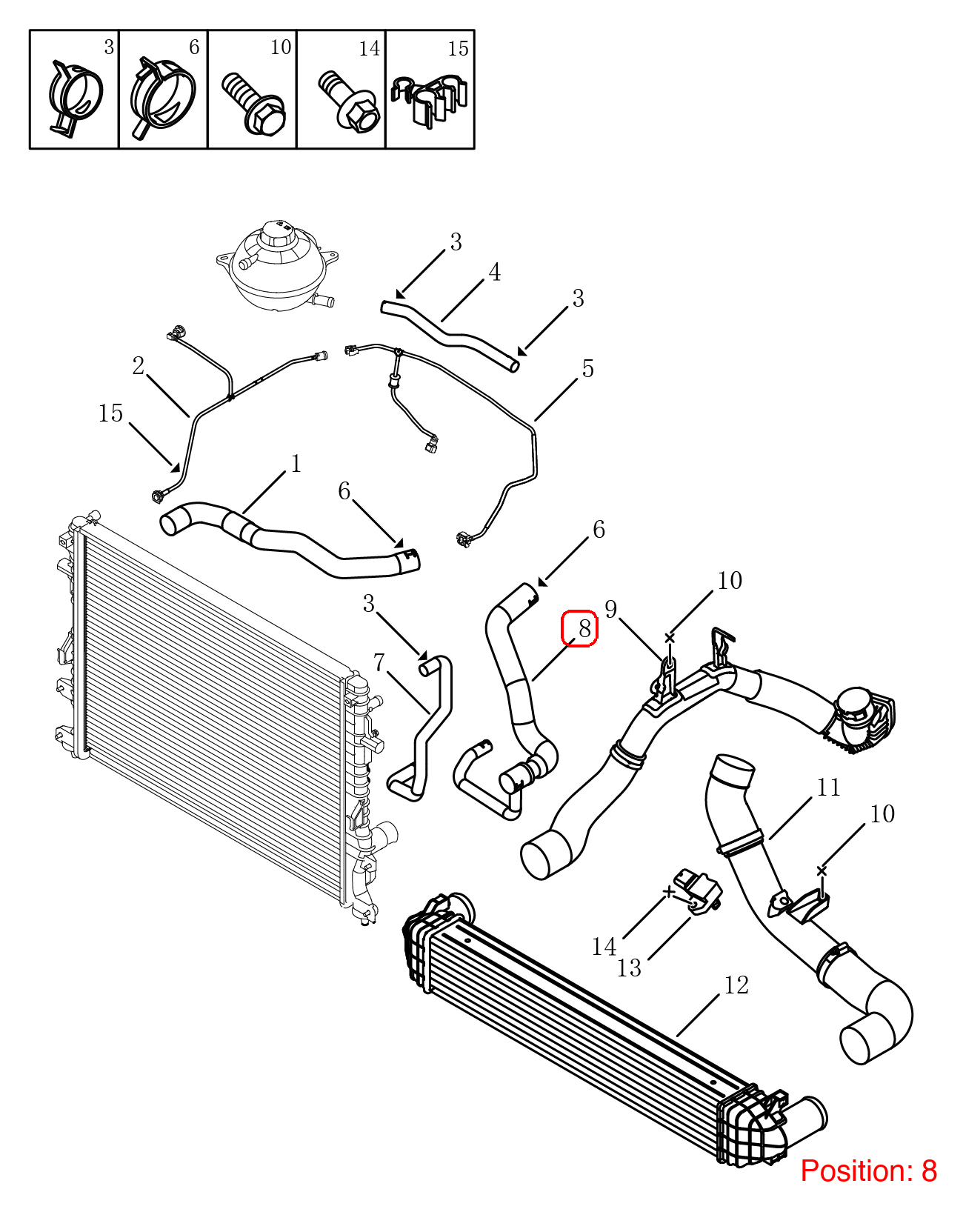 GEELY Radiator hose OEM 2074055400 FOR Coolray 2074055400-GEELY_OEM
