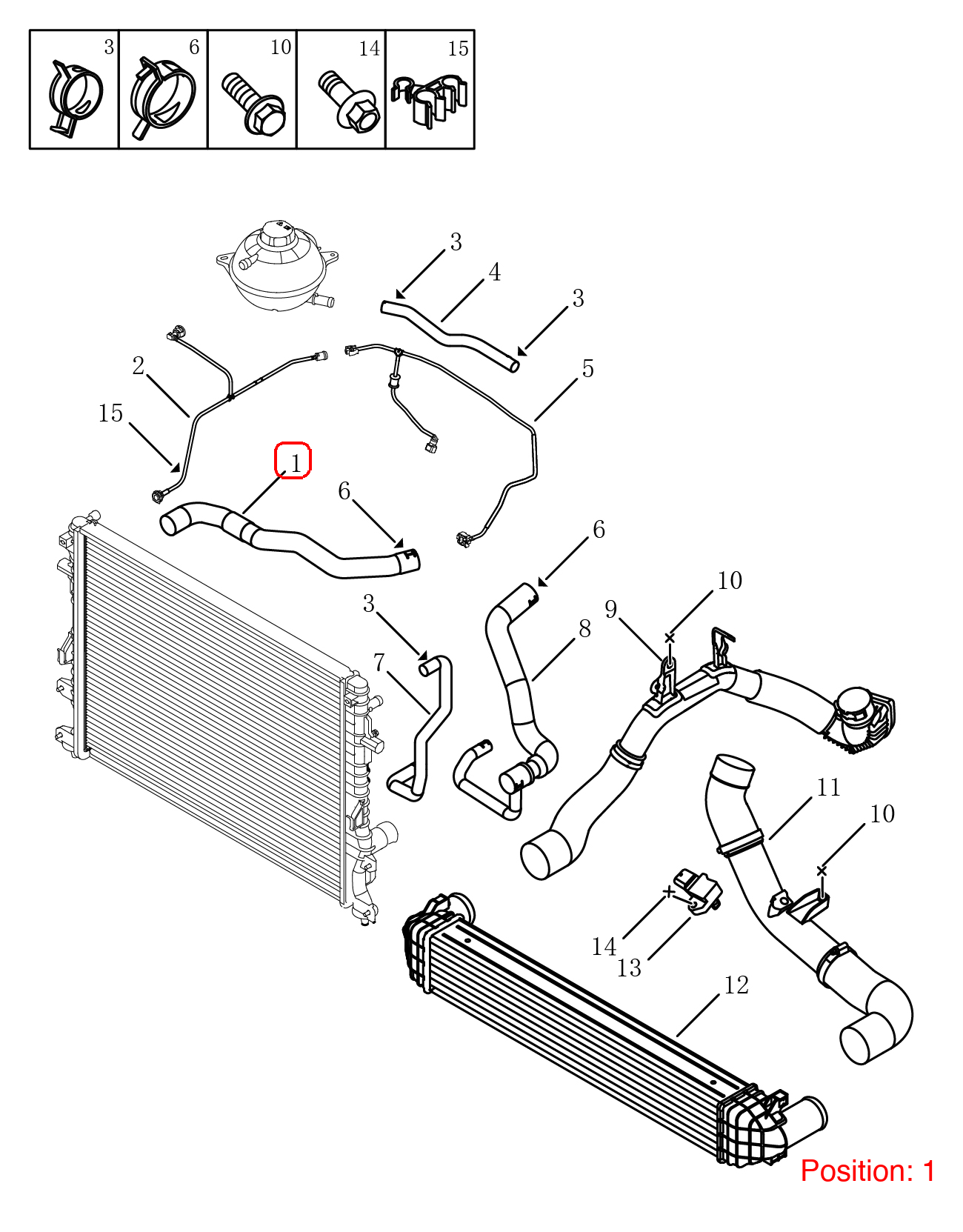GEELY Radiator hose OEM 2074055800 FOR Coolray 2074055800-GEELY_OEM