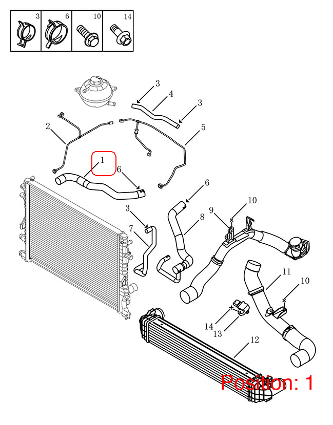 GEELY Radiator hose OEM 2074055900 FOR Coolray 2074055900-GEELY_OEM