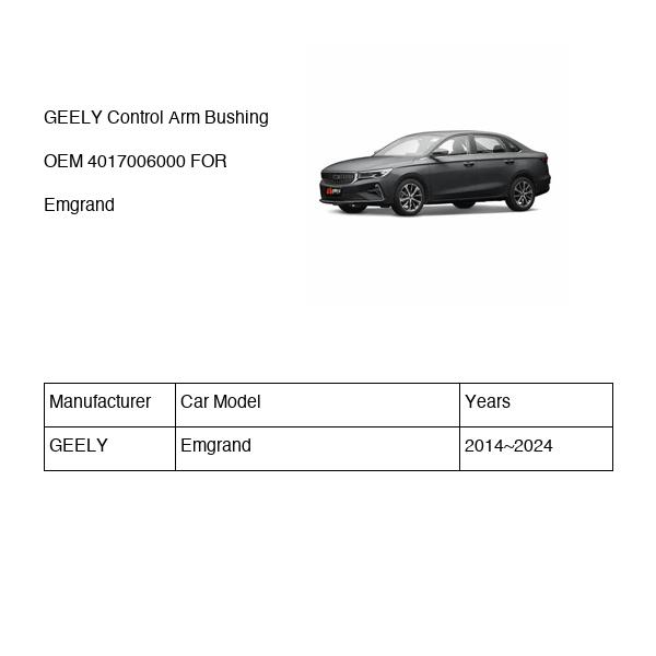 GEELY Control Arm Bushing OEM 4017006000 FOR Emgrand 4017006000-GEELY_OEM