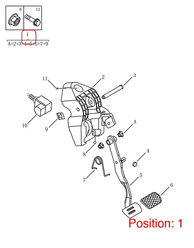 GEELY Brake pedal OEM 4076027300 FOR Coolray 4076027300-GEELY_OEM