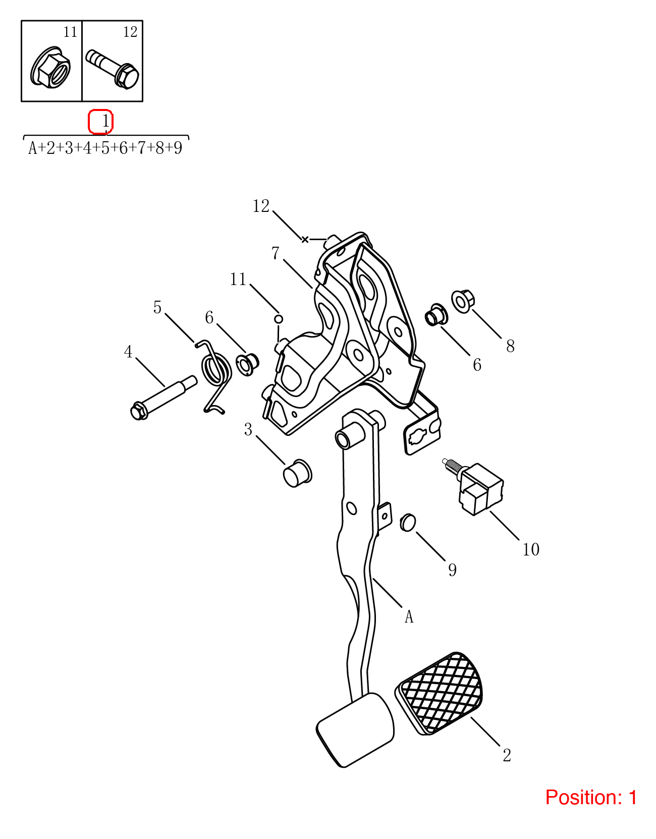 GEELY Brake pedal OEM 4076028100 FOR Coolray 4076028100-GEELY_OEM