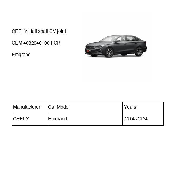 GEELY Half shaft CV joint OEM 4082040100 FOR Emgrand 4082040100-GEELY_OEM