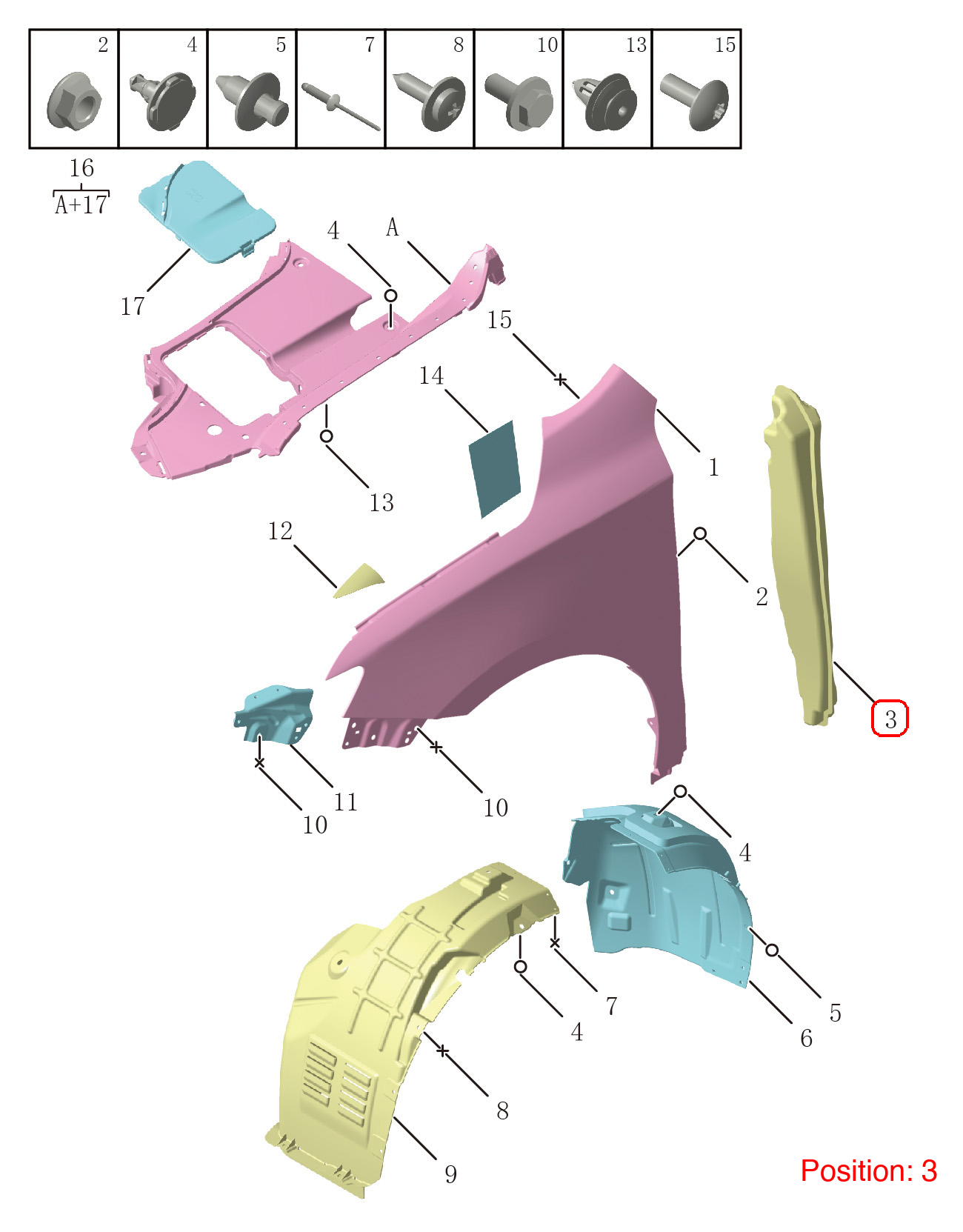 GEELY Fender Trim OEM 5017003600 FOR Emgrand 5017003600-GEELY_OEM