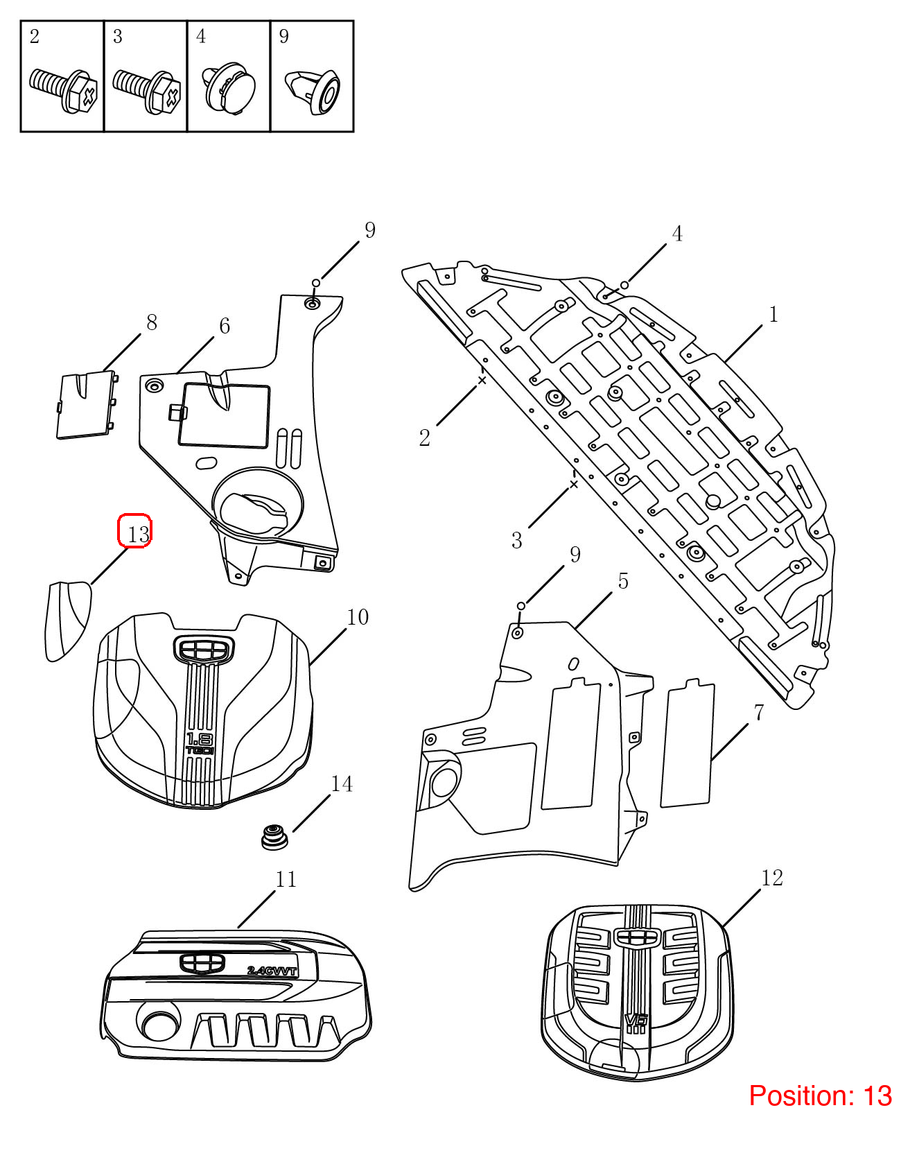 GEELY Engine upper trim panel OEM 5030006000 FOR Emgrand 5030006000-GEELY_OEM