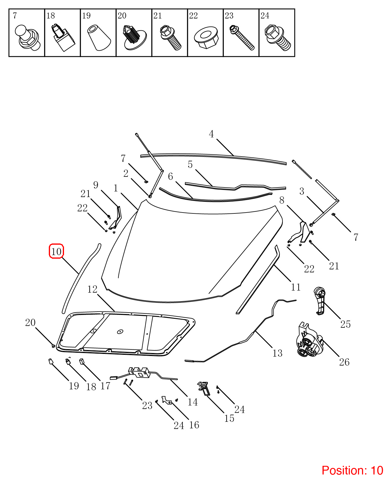 GEELY Hood rubber strip OEM 5032003200 FOR Emgrand 5032003200-GEELY_OEM