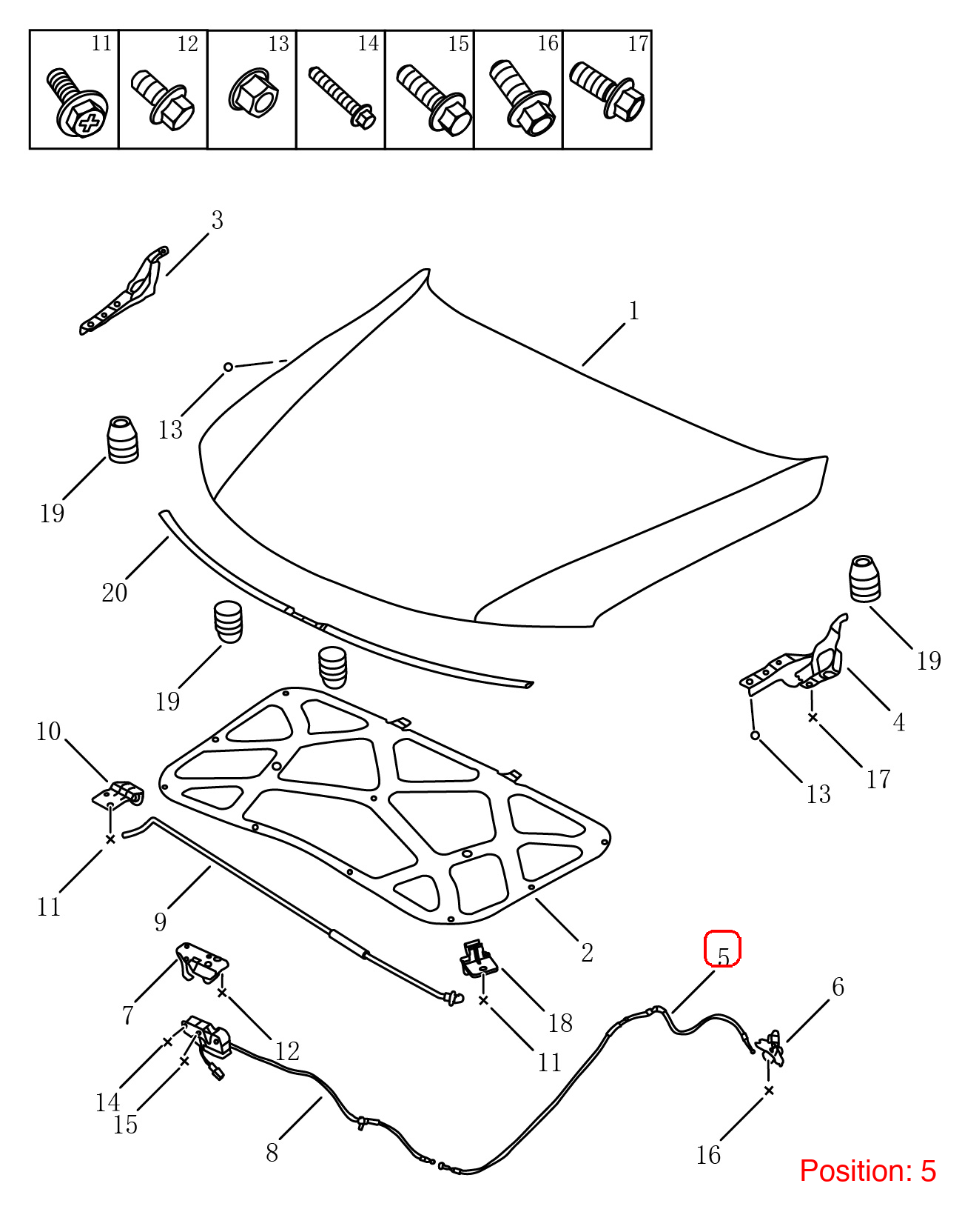 GEELY Hood Release Cable OEM 5032005400 FOR Emgrand 5032005400-GEELY_OEM
