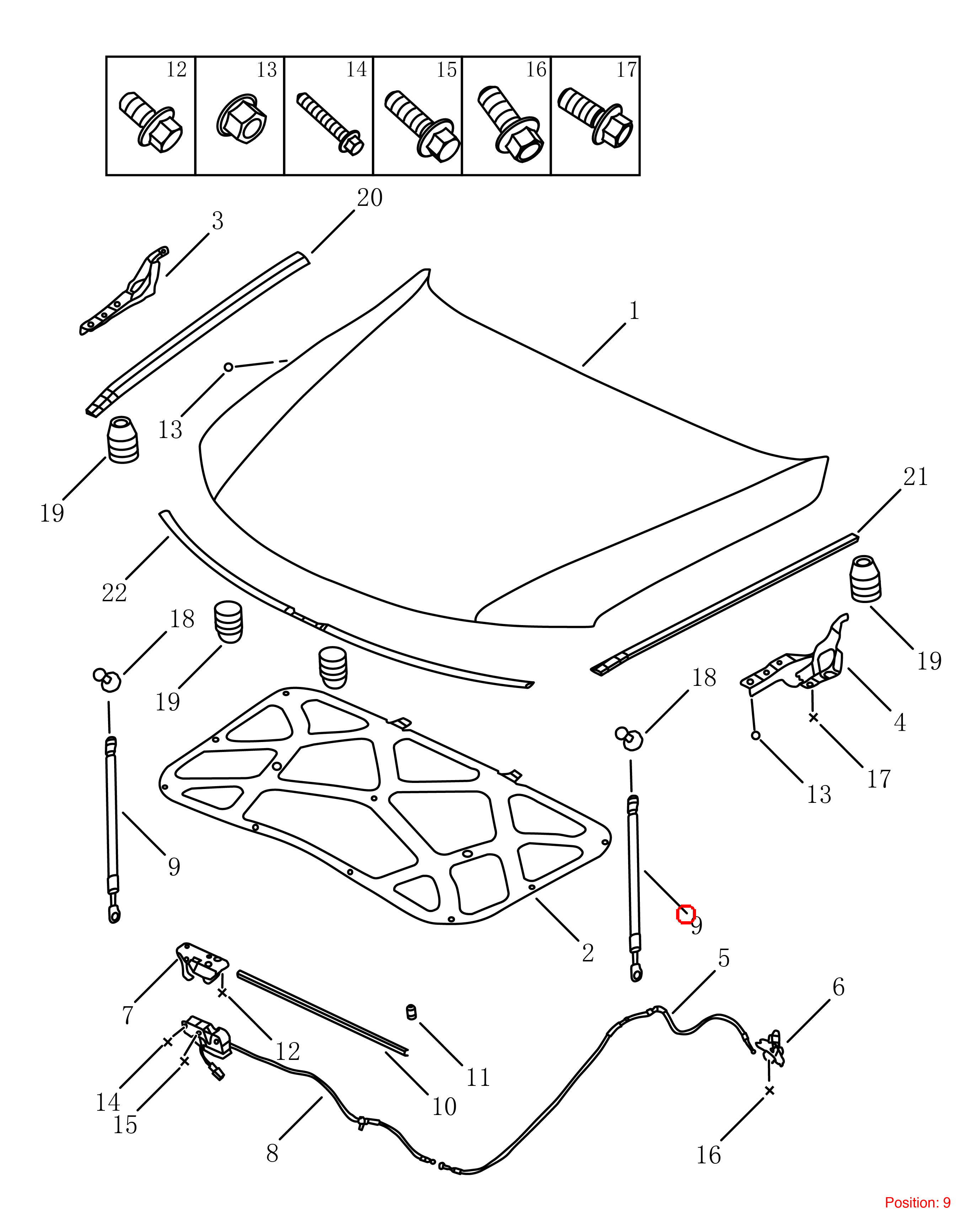 GEELY Hood Lift Support OEM 5032008500 FOR Emgrand 5032008500-GEELY_OEM