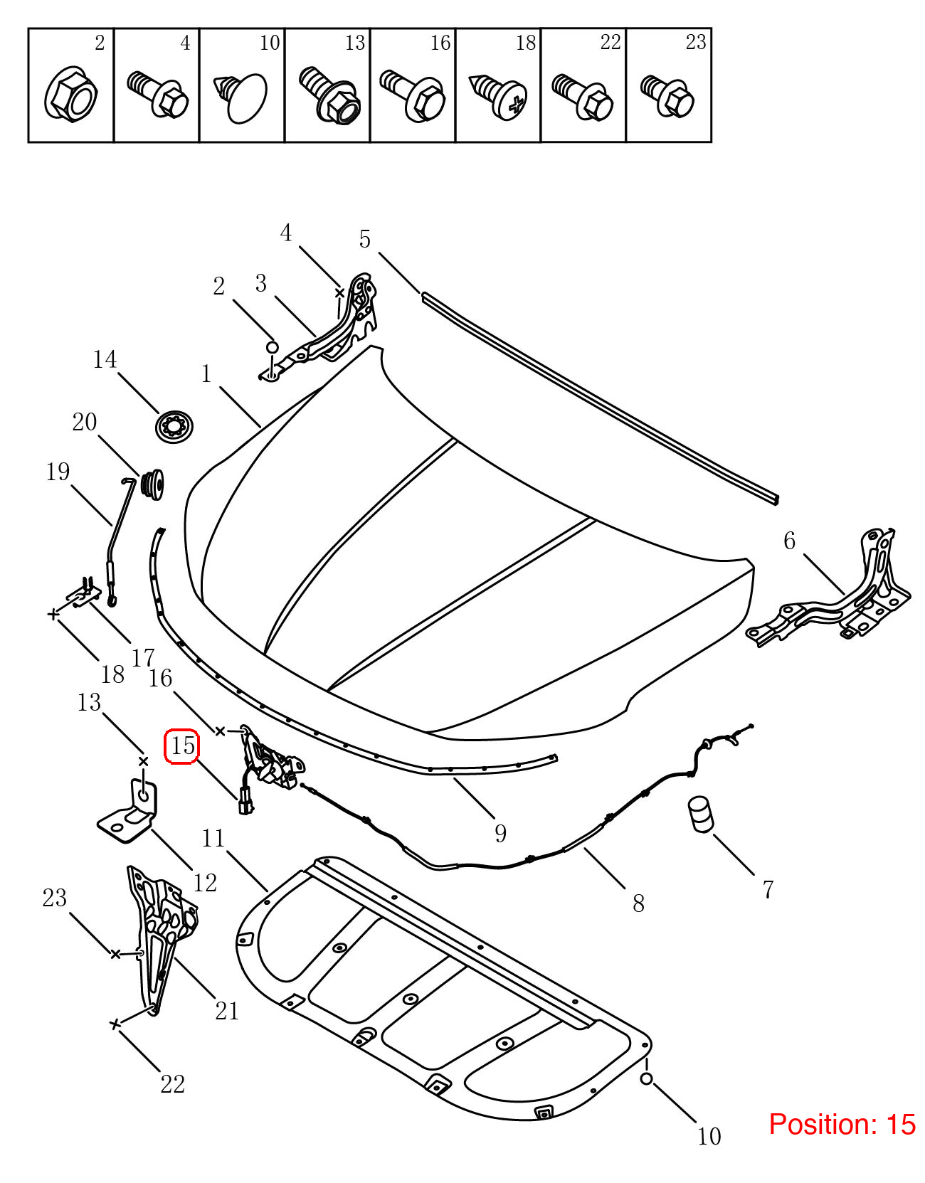 GEELY Hood lock OEM 5032037000 FOR Coolray 5032037000-GEELY_OEM