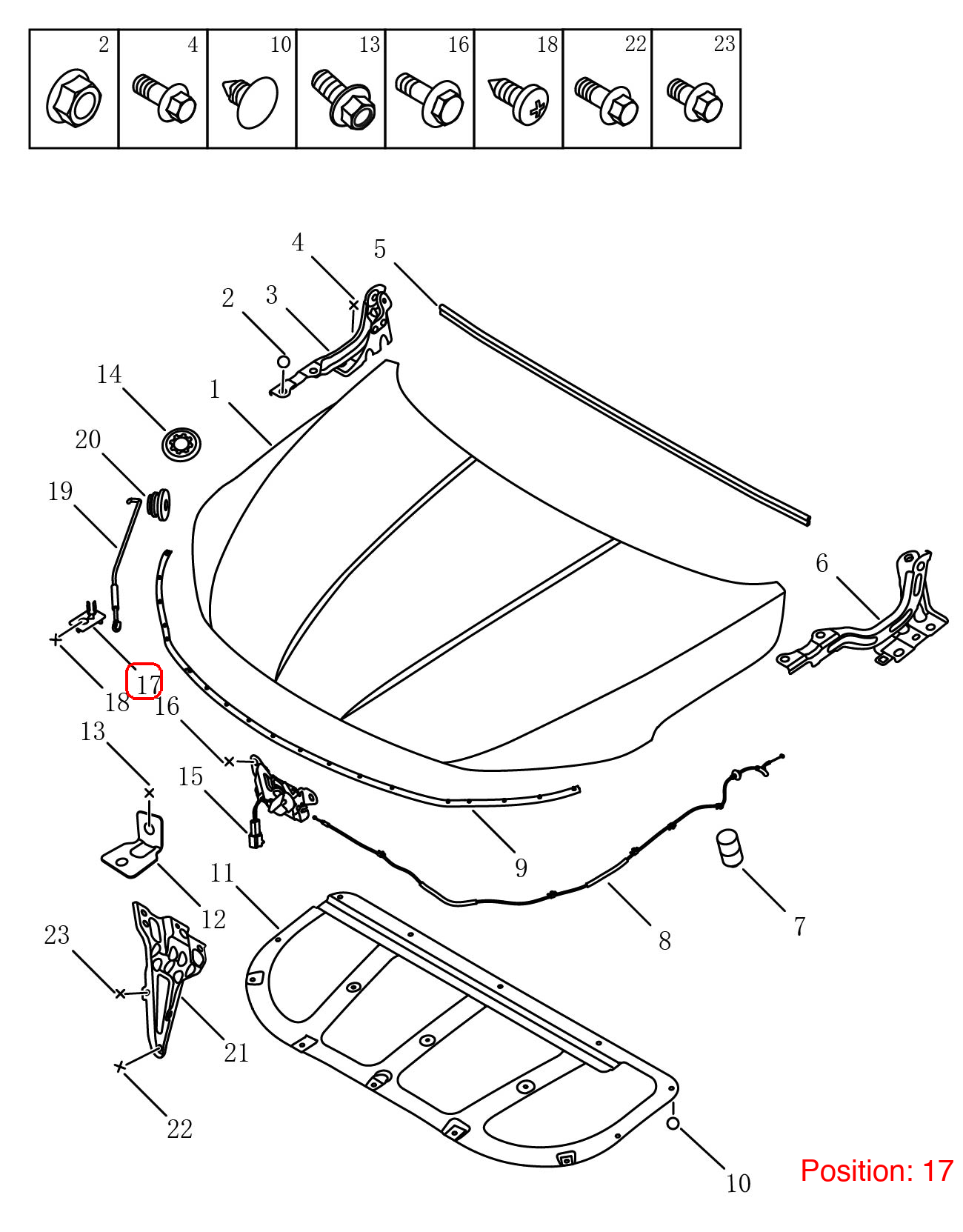 GEELY Bonnet/hood prop rod bracket OEM 5032037200 FOR Coolray 5032037200-GEELY_OEM