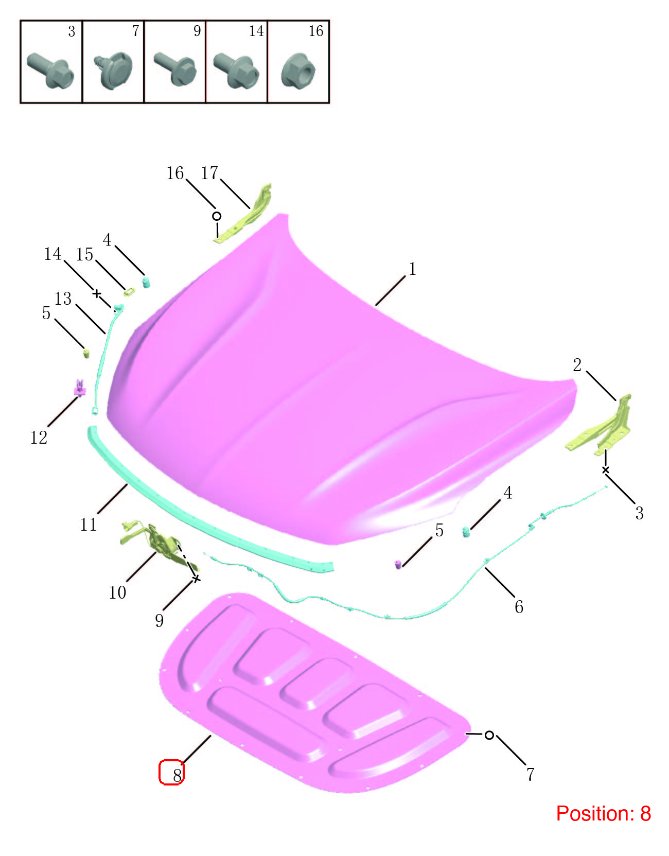 GEELY Hood heat insulation cotton OEM 5032038300 FOR Binrui 5032038300-GEELY_OEM