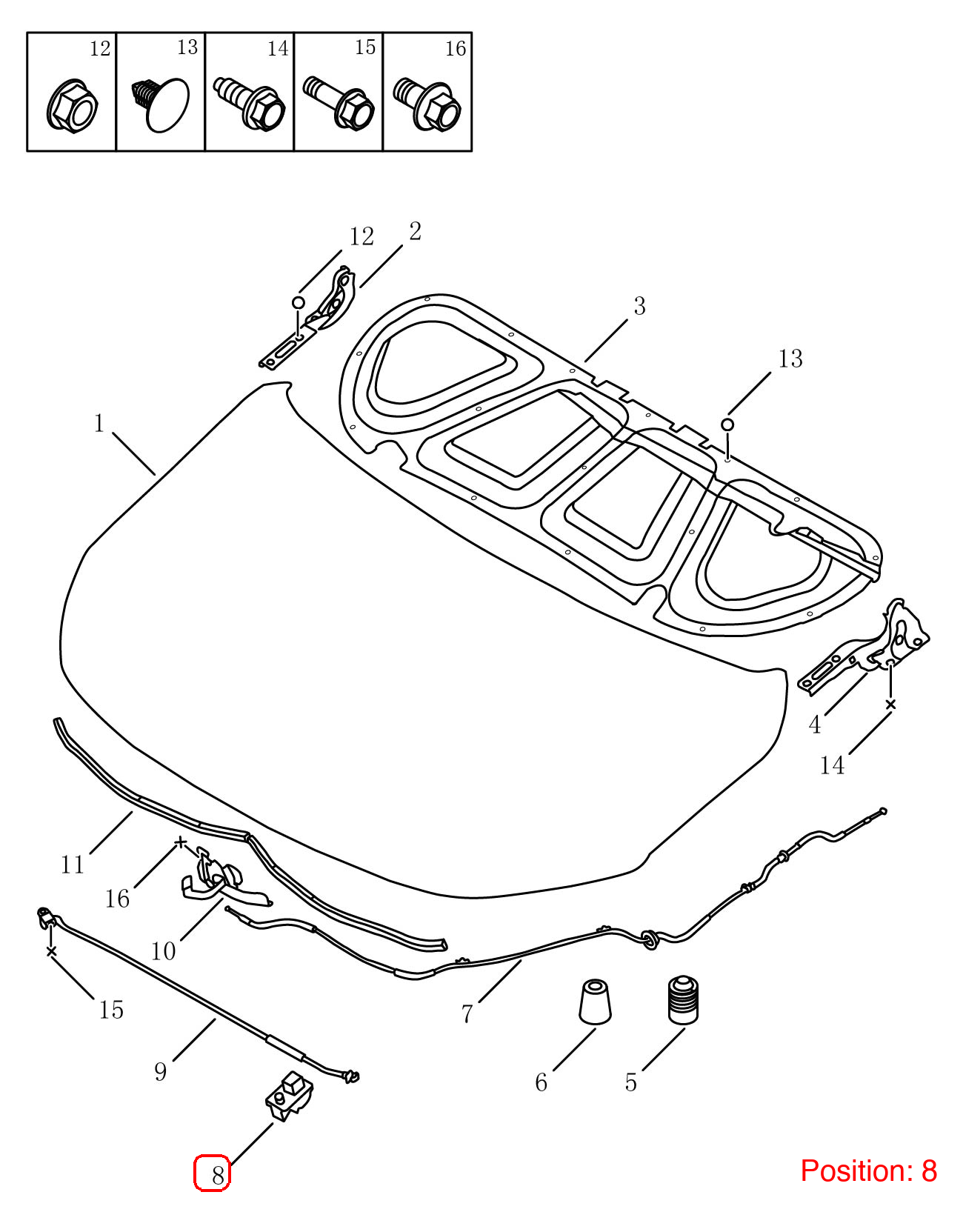 GEELY Bonnet/hood prop rod bracket OEM 5032038900 FOR OKAVANGO 5032038900-GEELY_OEM