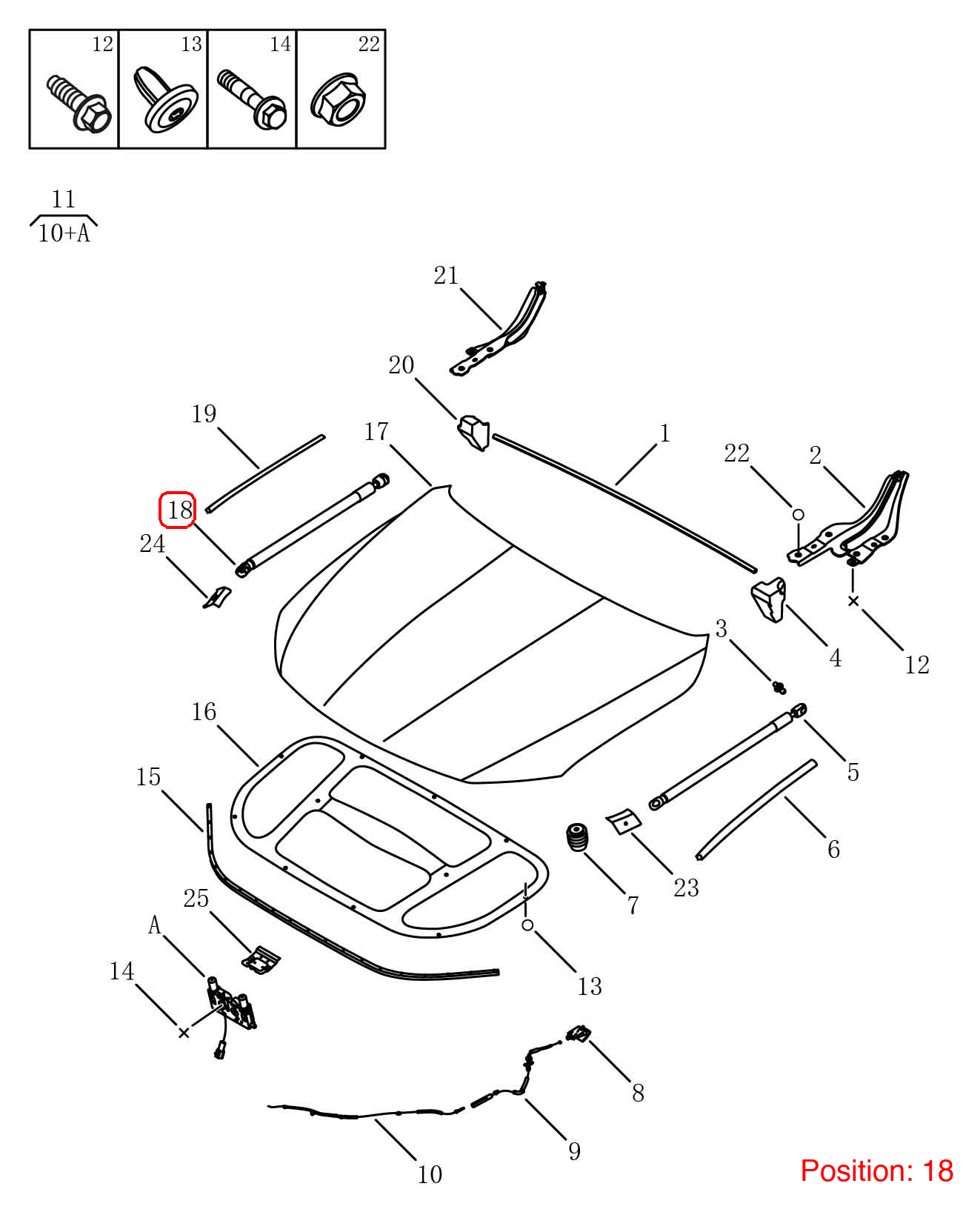 GEELY Hood Lift Support OEM 5032042900 FOR Tugella 5032042900-GEELY_OEM