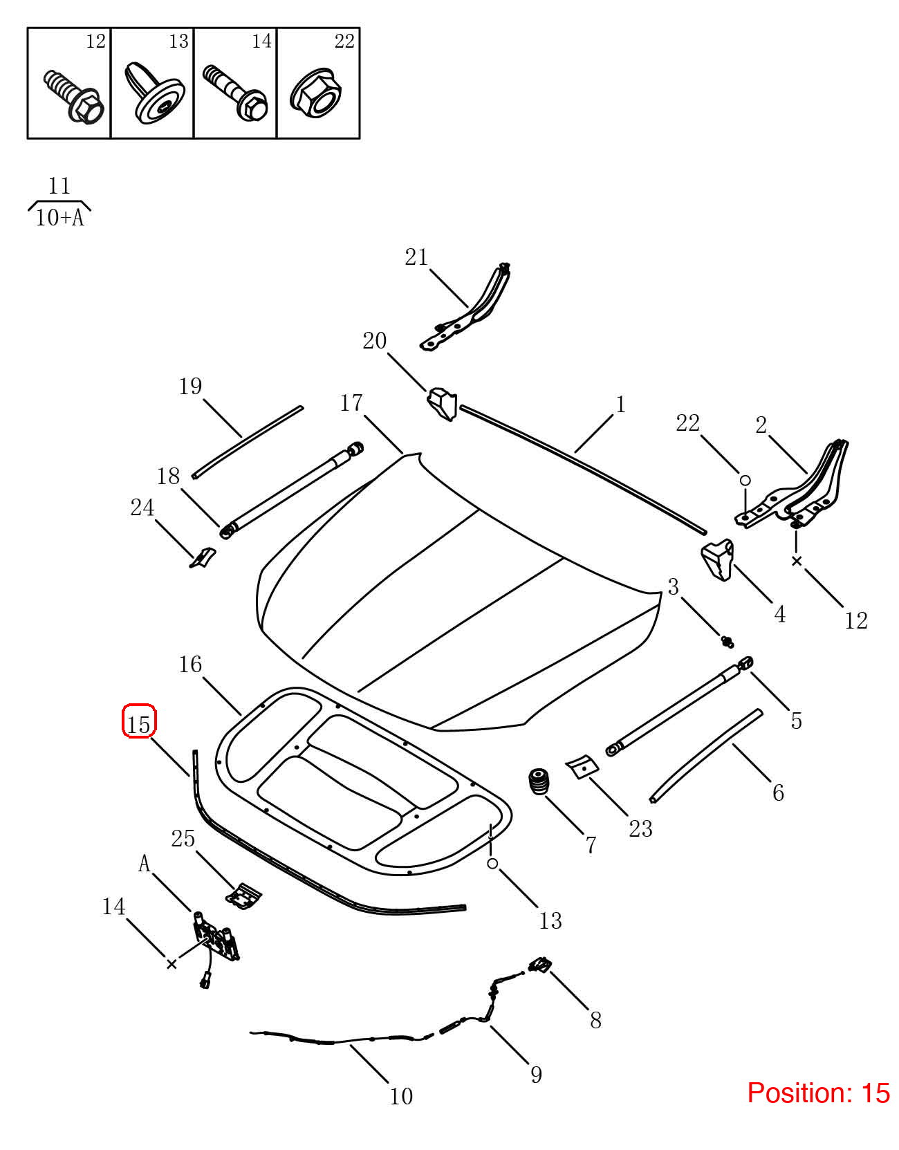 GEELY Hood rubber strip OEM 5032046400 FOR Tugella 5032046400-GEELY_OEM