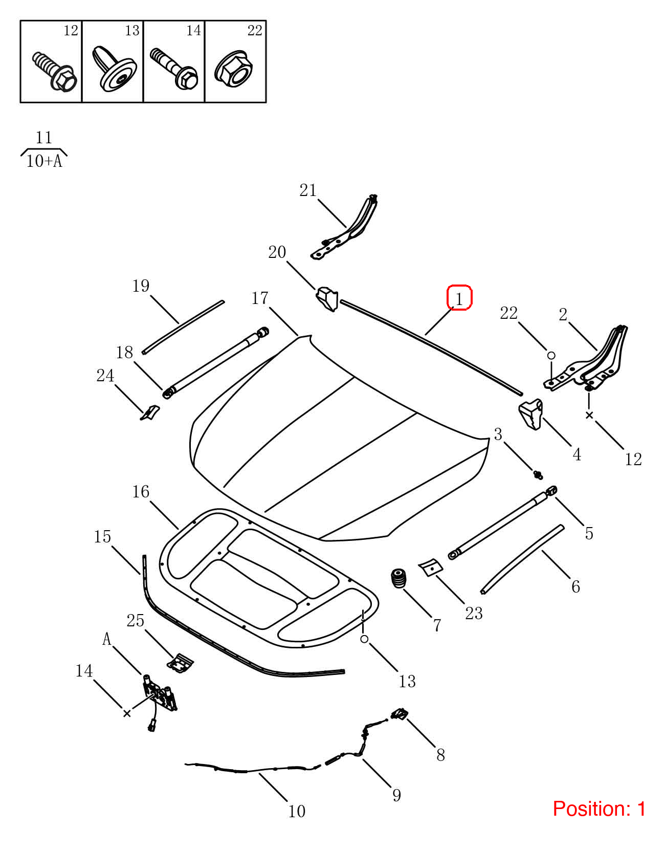 GEELY Hood rubber strip OEM 5032547500 FOR Tugella 5032547500-GEELY_OEM