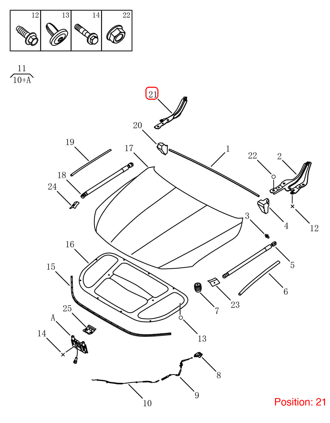 GEELY Hood hinge OEM 5032552800 FOR Tugella 5032552800-GEELY_OEM