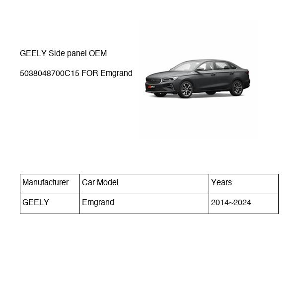 GEELY Side panel OEM 5038048700C15 FOR Emgrand 5038048700C15-GEELY_OEM
