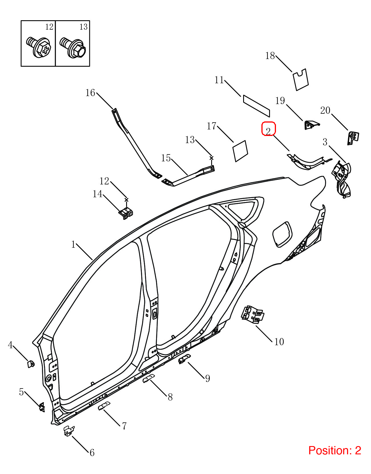 GEELY Tailgate water channel OEM 5038071000C15 FOR Binrui 5038071000C15-GEELY_OEM