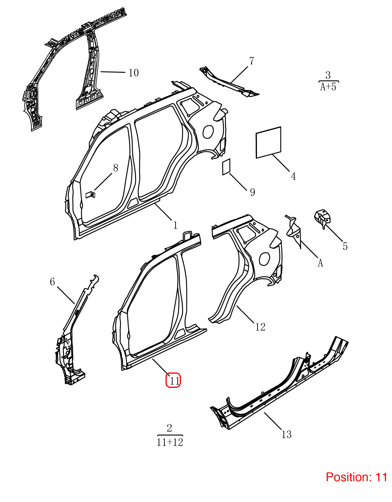 GEELY Side panel OEM 5038099100C15 FOR Emgrand 5038099100C15-GEELY_OEM