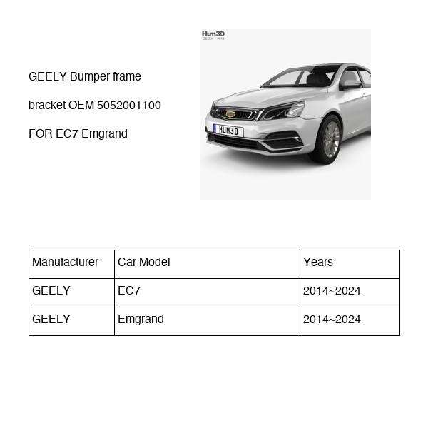 GEELY Bumper frame bracket OEM 5052001100 FOR EC7 Emgrand 5052001100-GEELY_OEM