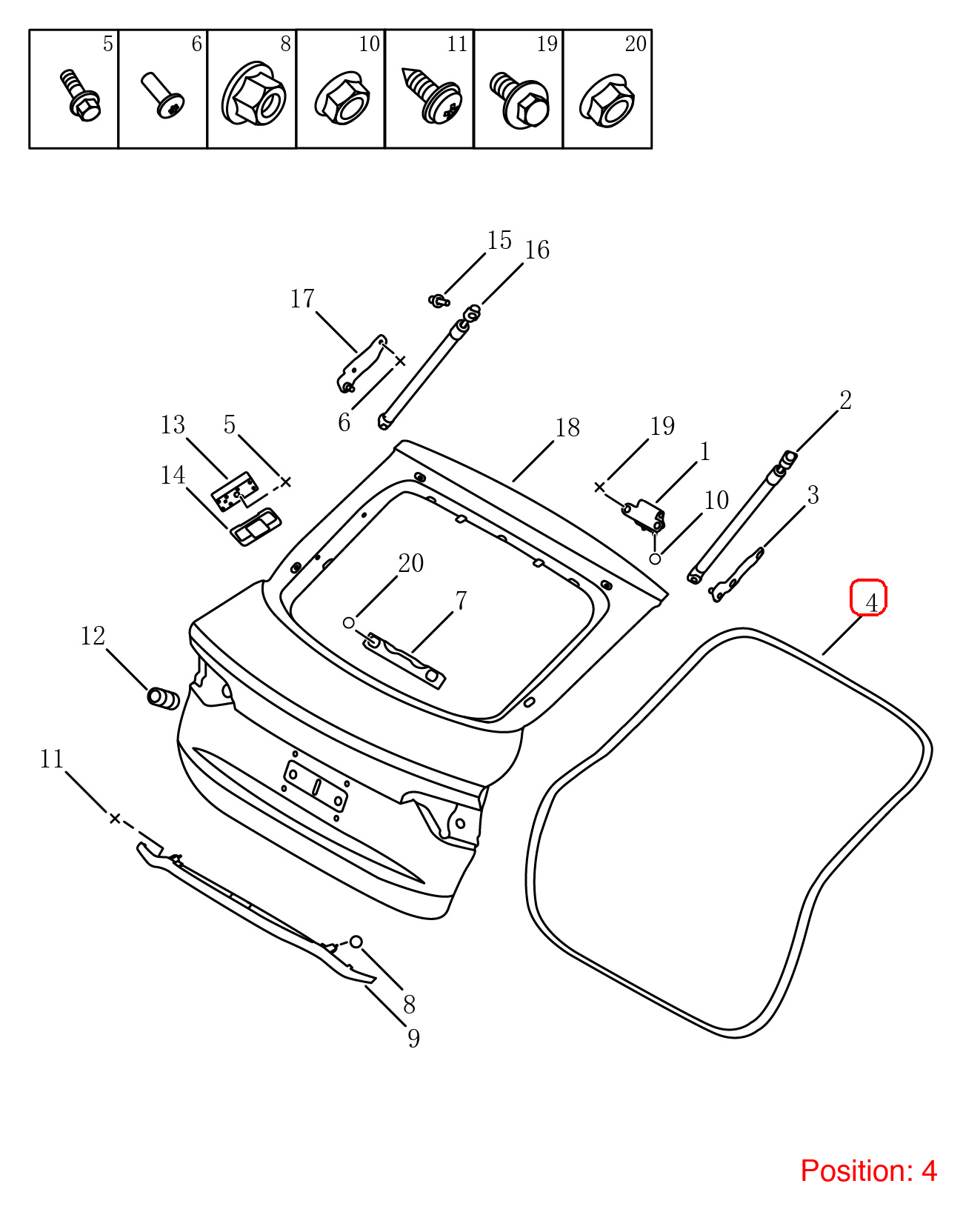 GEELY Tailgate rubber strip OEM 5062532600 FOR Tugella 5062532600-GEELY_OEM