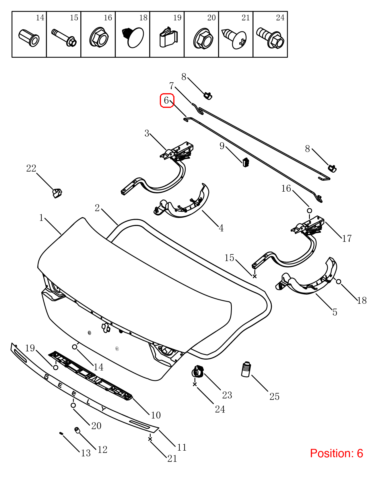 GEELY Tailgate spring OEM 5065005500 FOR Binrui 5065005500-GEELY_OEM