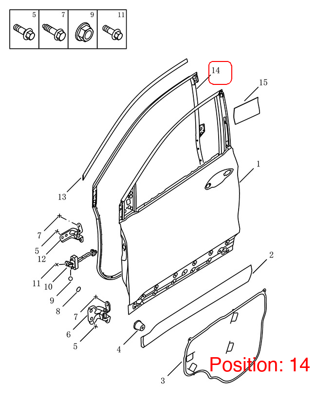 GEELY Door weatherstrip OEM 5075036300 FOR Coolray 5075036300-GEELY_OEM