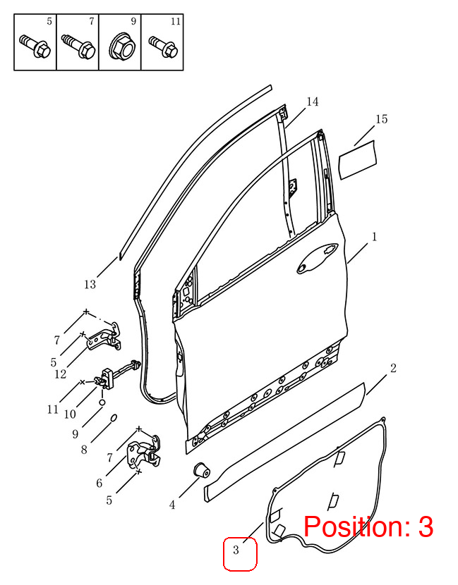 GEELY Door sound insulation pad OEM 5075037200 FOR Coolray 5075037200-GEELY_OEM