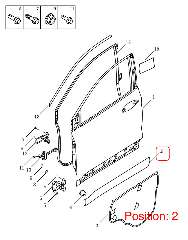 GEELY Door Strip OEM 5075070800 FOR Coolray 5075070800-GEELY_OEM