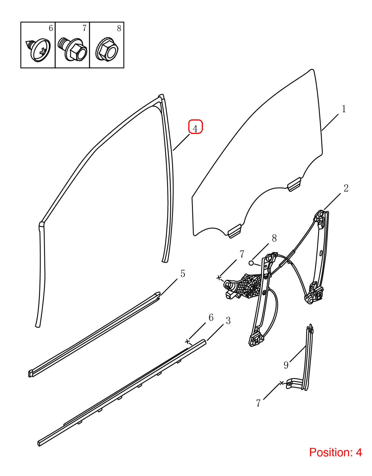 GEELY Door glass lift rubber strip OEM 5079564000 FOR Binrui 5079564000-GEELY_OEM