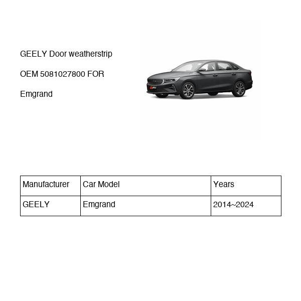 GEELY Door weatherstrip OEM 5081027800 FOR Emgrand 5081027800-GEELY_OEM