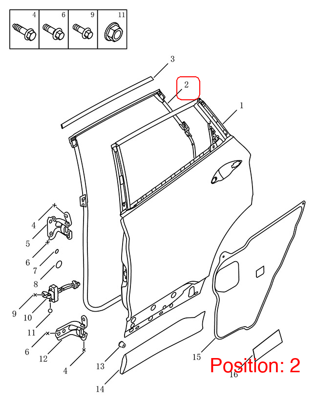 GEELY Door weatherstrip OEM 5081038500 FOR Coolray 5081038500-GEELY_OEM