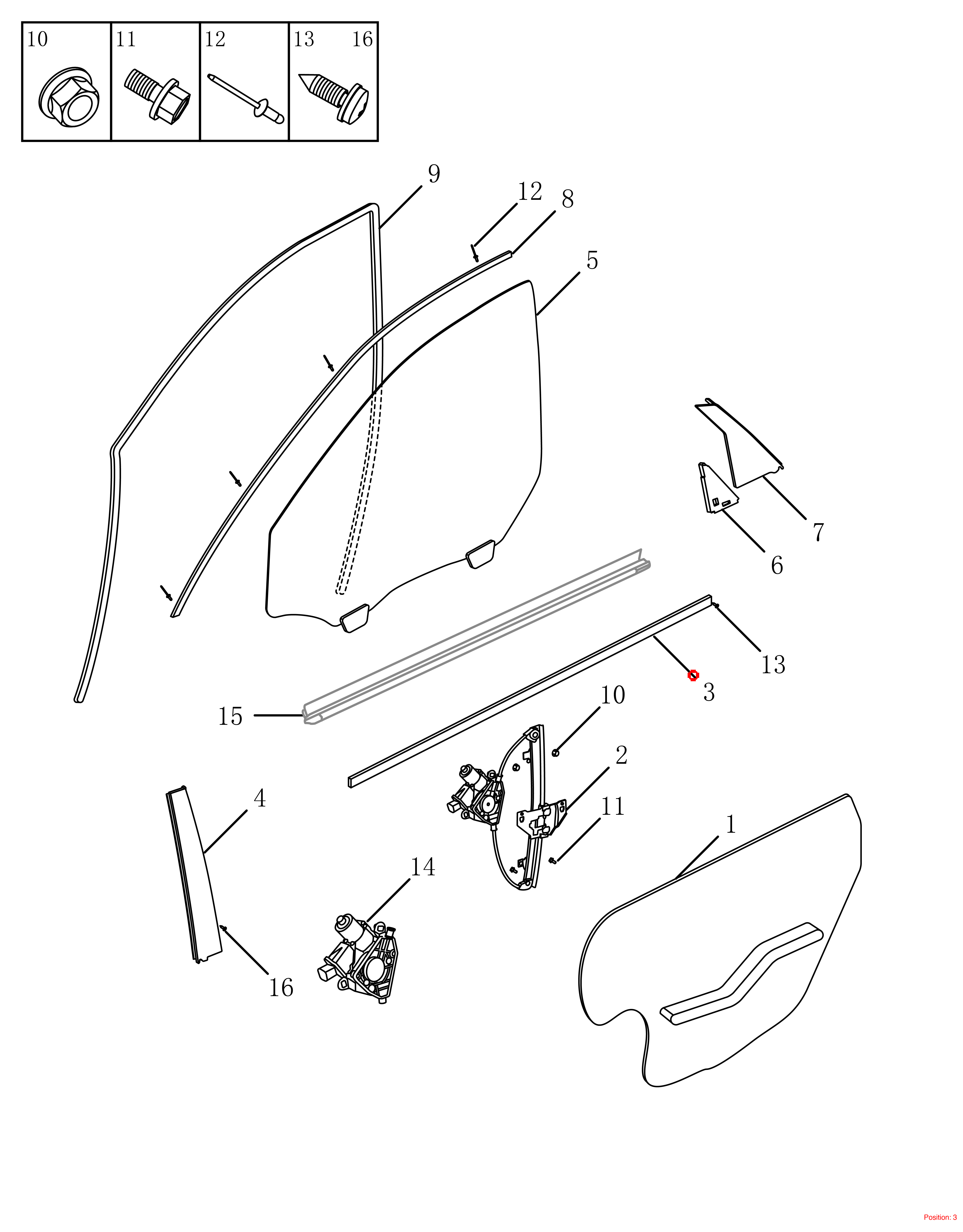 GEELY Door glass pressure strip OEM 5085006100 FOR Emgrand 5085006100-GEELY_OEM