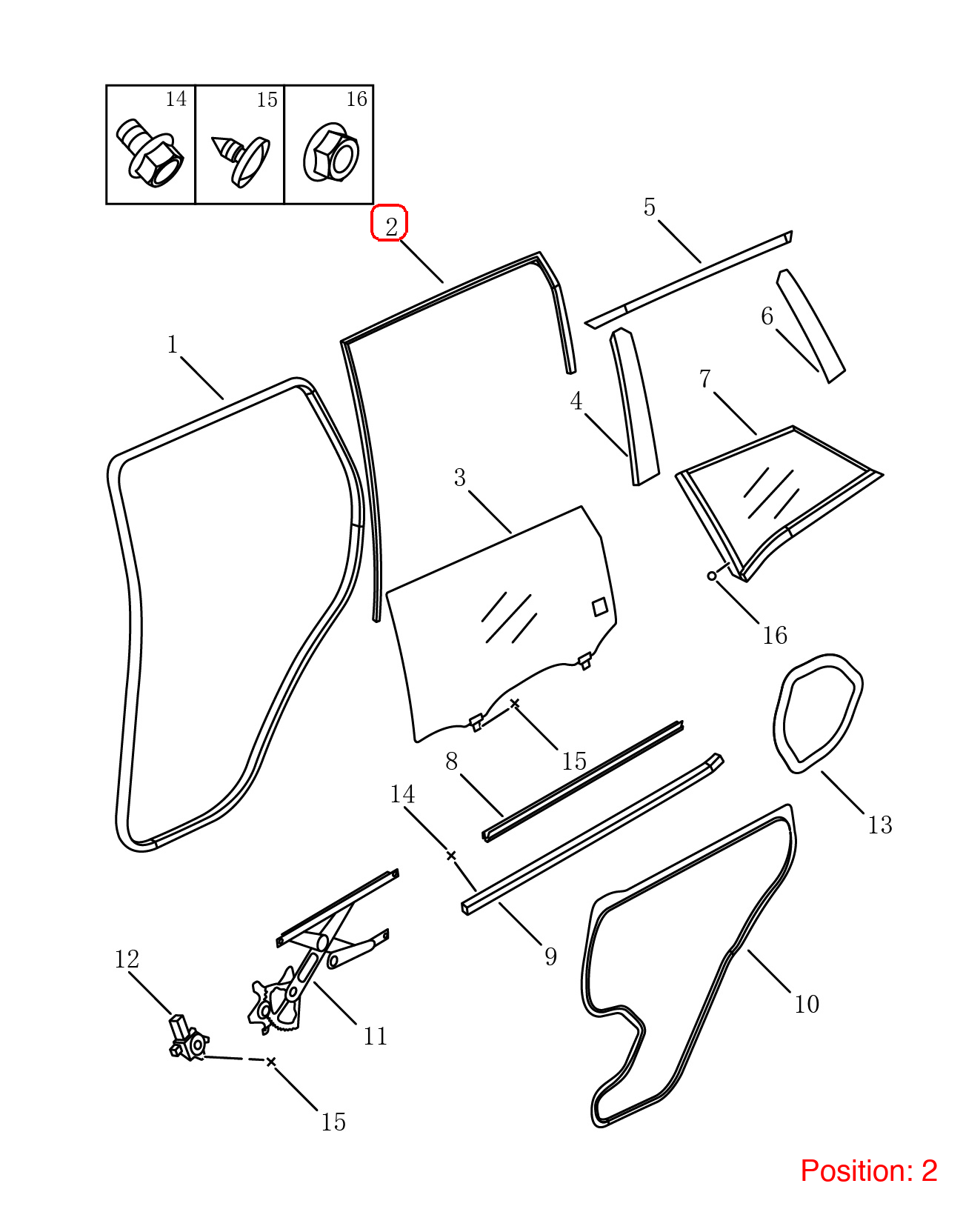 GEELY Door glass lift rubber strip OEM 5085012000661 FOR Emgrand 5085012000661-GEELY_OEM