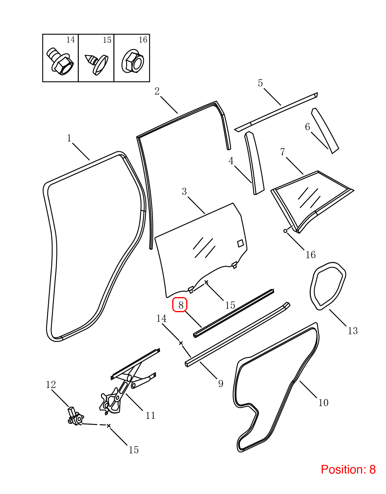 GEELY Door glass pressure strip OEM 5085013200 FOR Emgrand 5085013200-GEELY_OEM