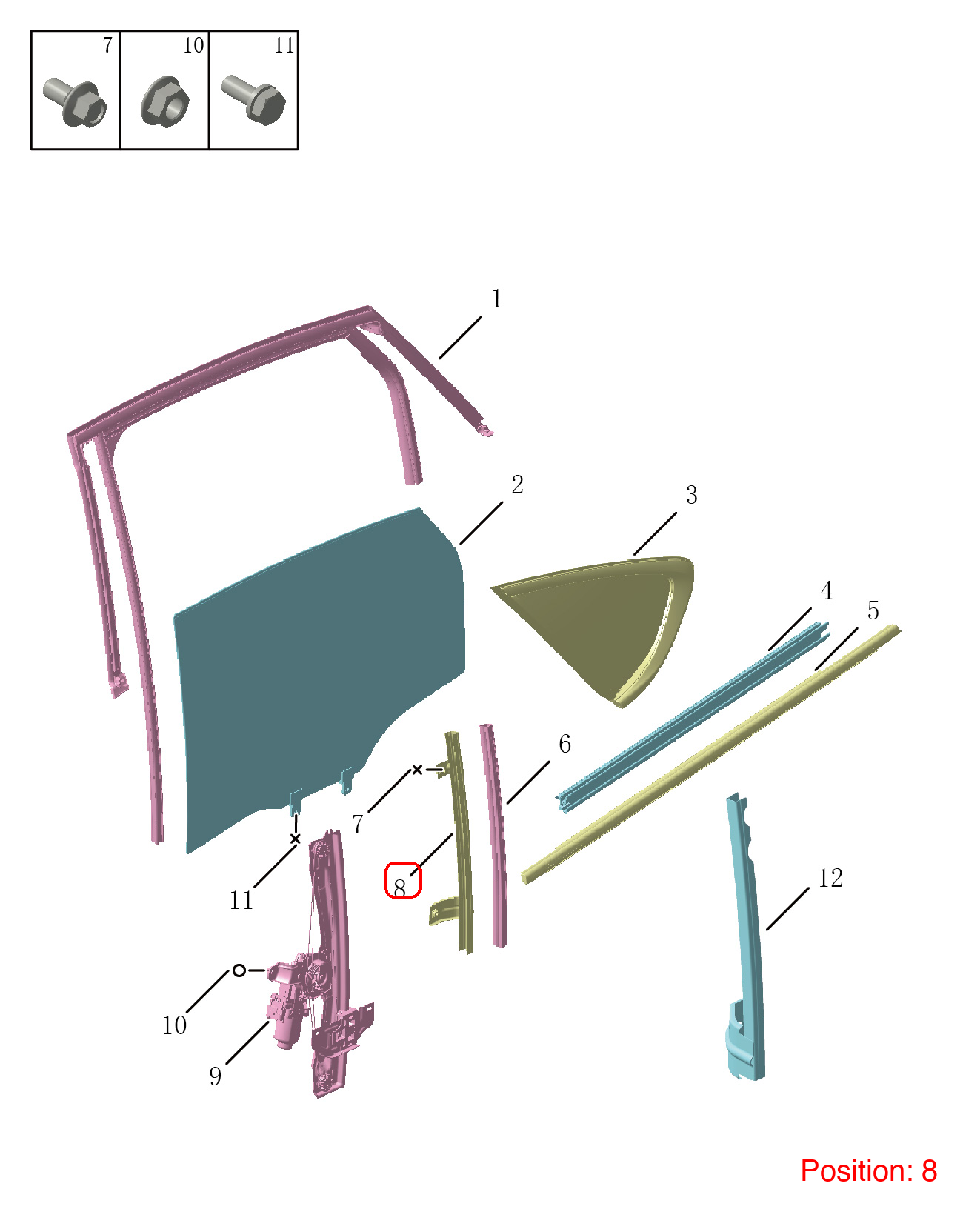 GEELY Door glass guide rail OEM 5085074000 FOR Tugella 5085074000-GEELY_OEM