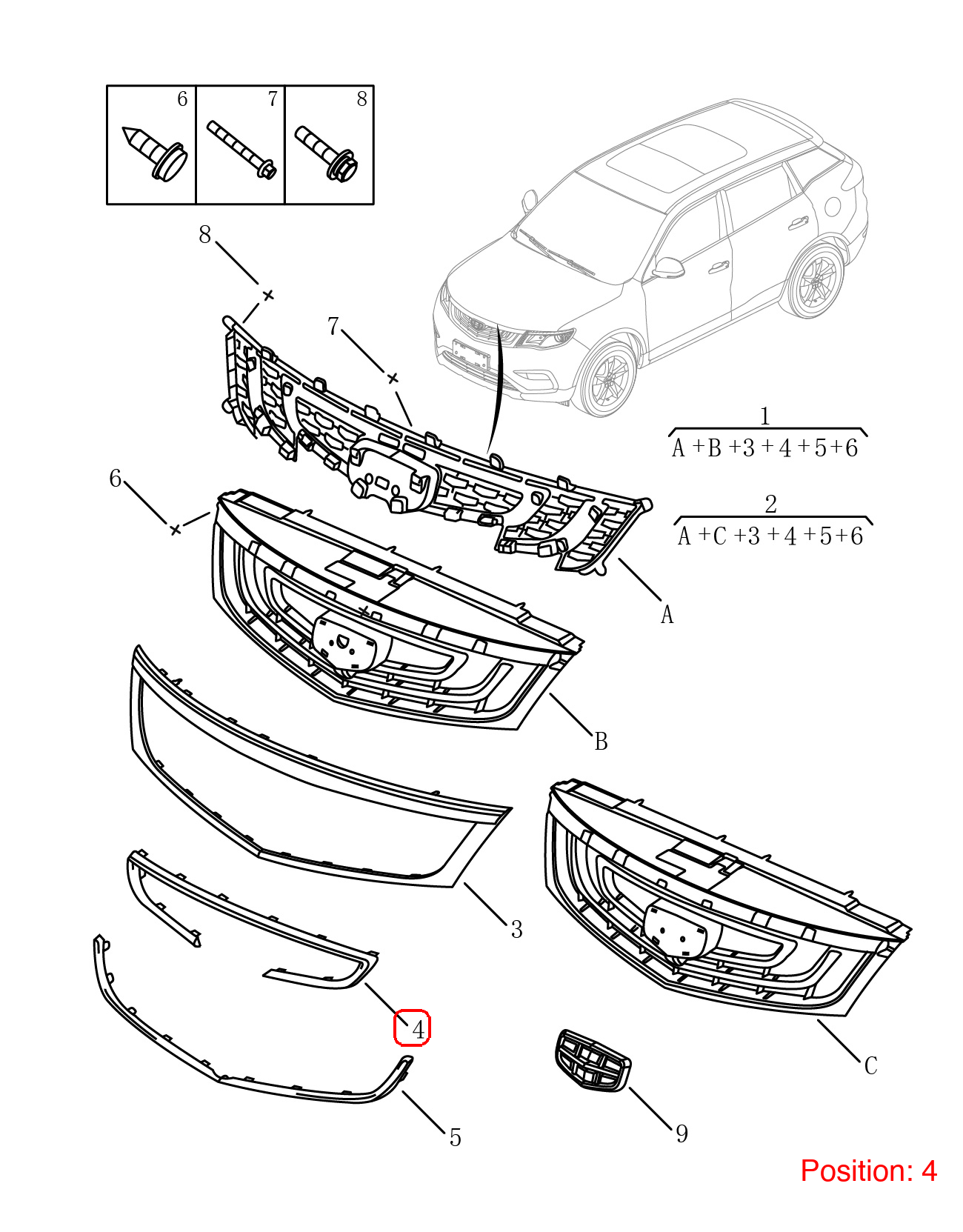 GEELY Front grille trim OEM 6013003500901 FOR Emgrand 6013003500901-GEELY_OEM