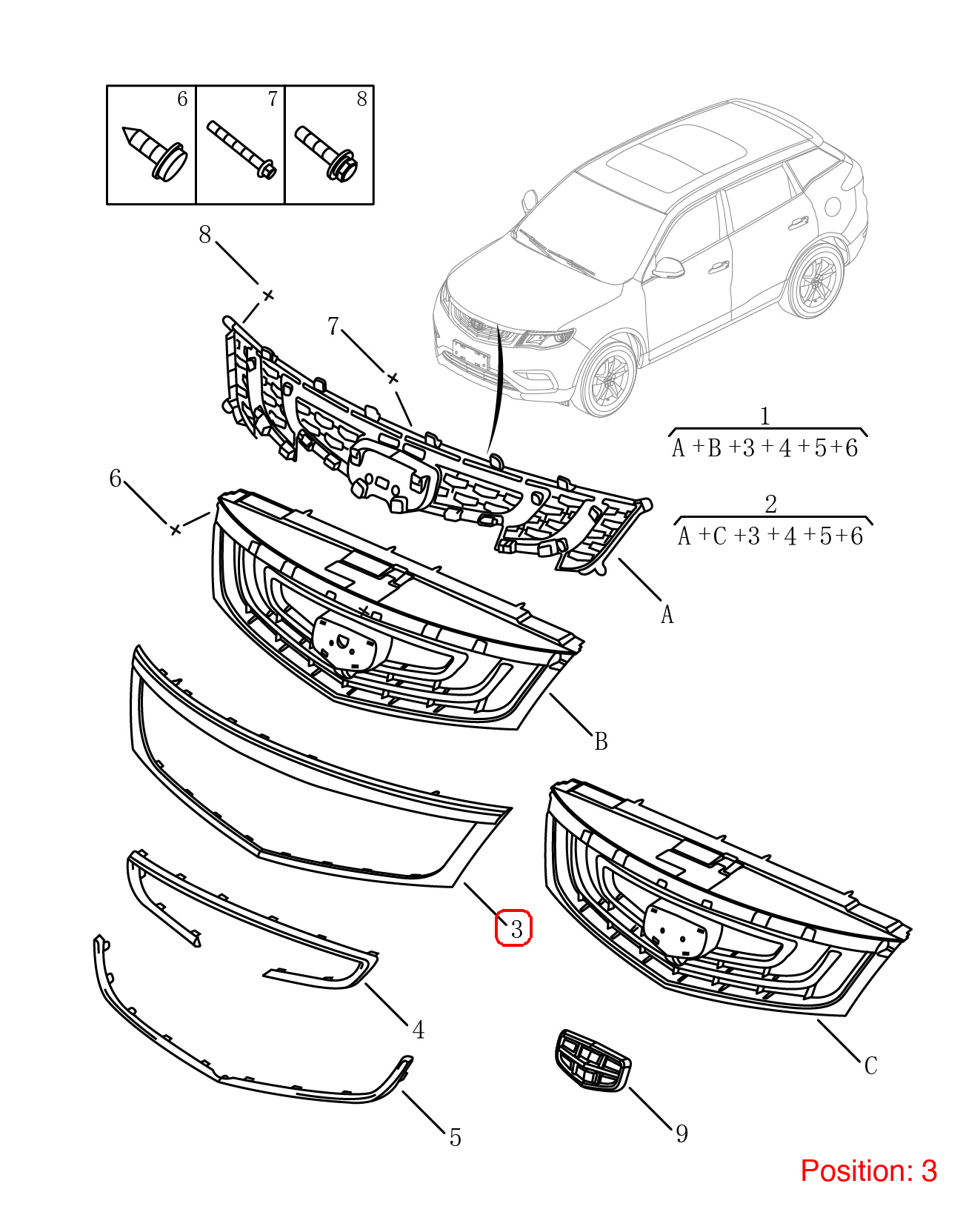 GEELY Front grille trim OEM 6013003600889 FOR Emgrand 6013003600889-GEELY_OEM